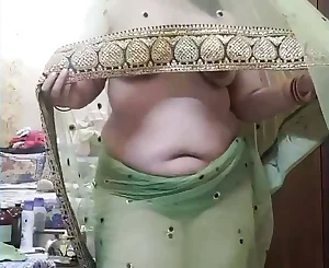 indian bhabi taunting her husband in net saree