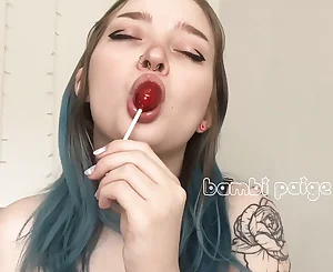 ultra-cute lil\' teenager tongues it like a rosy cigar