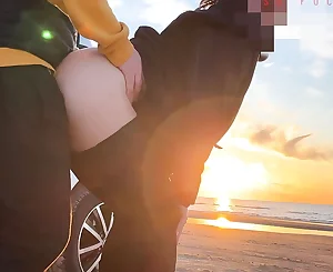 sunset hook-up at the beach in yoga spread pants - projectsexdiary
